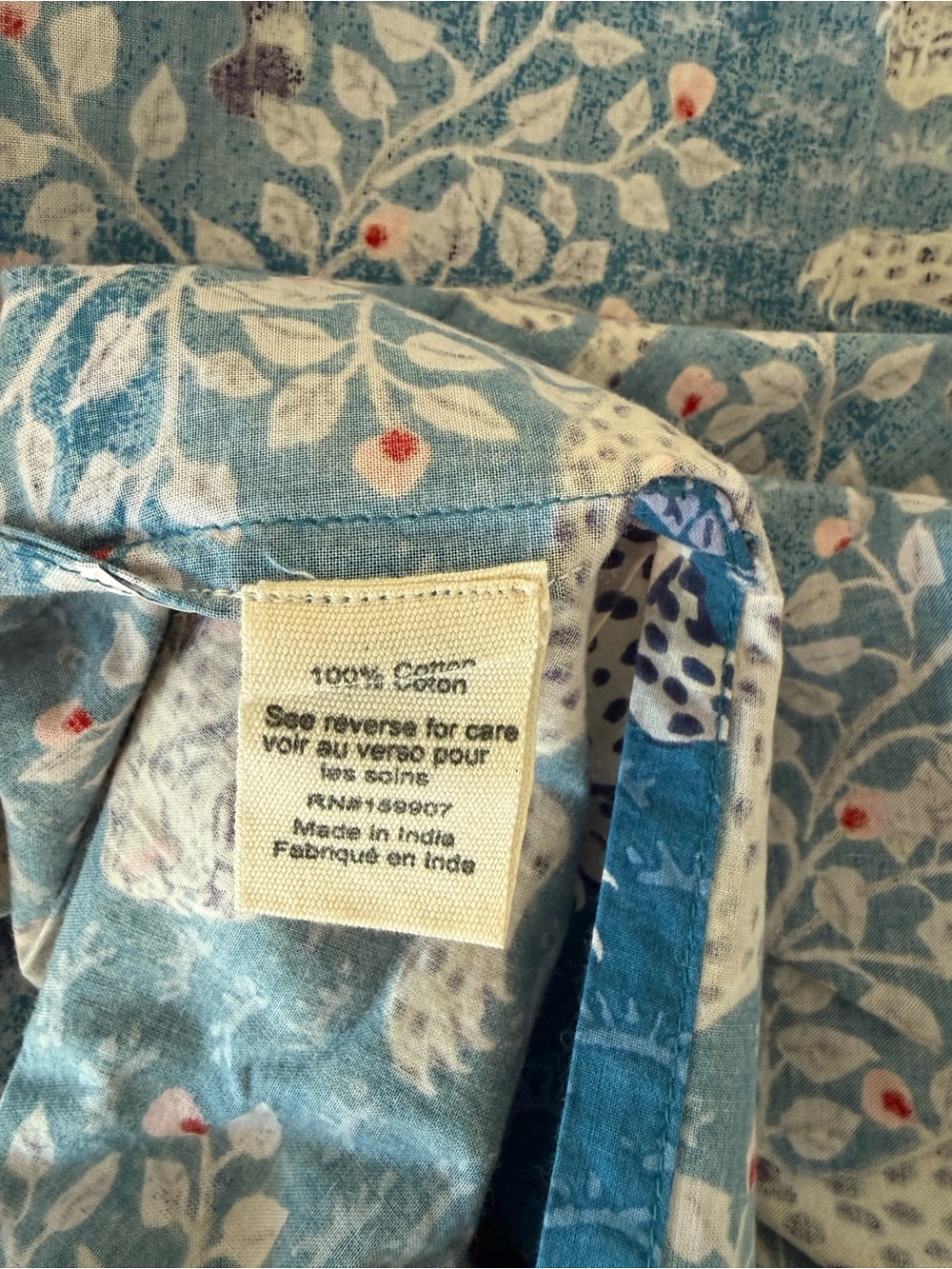 NWT Printfresh Bagheera Long Robe - Blue Cotton Leopard - Size S/M - Picture 4 of 5